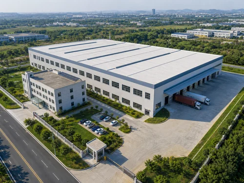 Aerial view of single-site factory