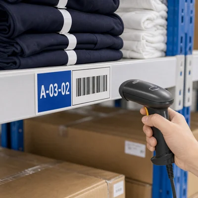 Barcoded shelf position