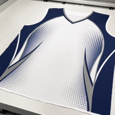 Freshly sublimated jersey panel