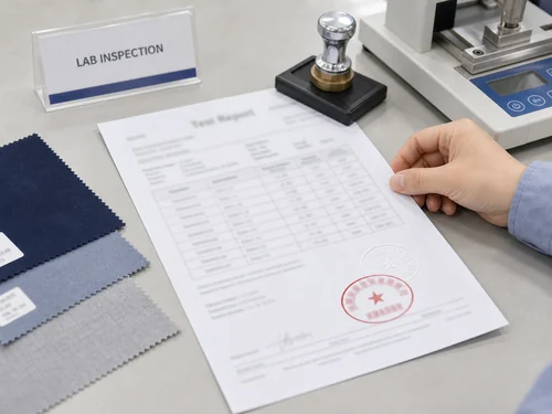 Lab report with stamp