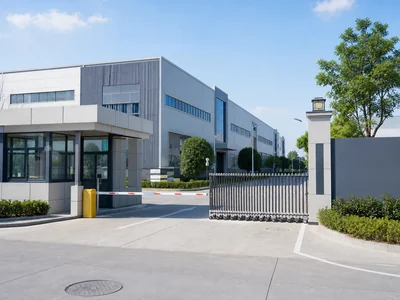 Modern factory entrance