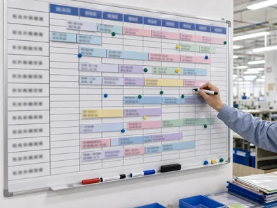 Production schedule whiteboard