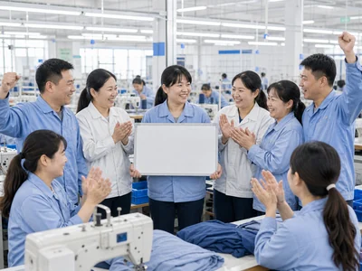Team celebrating production milestone