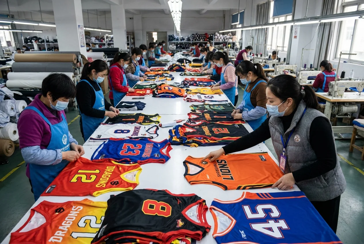 Team jersey production with roster numbering