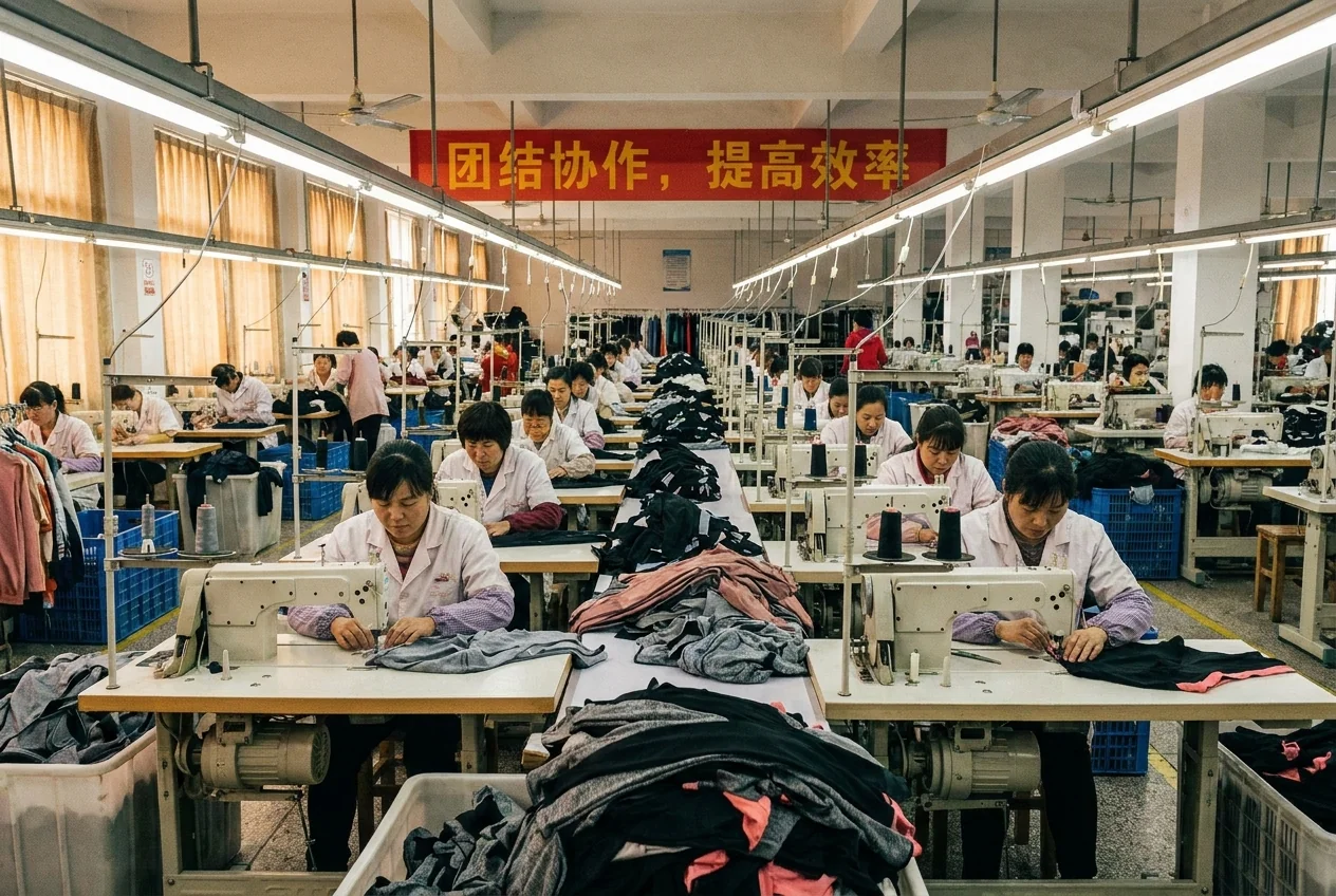 Sewing line running at full capacity