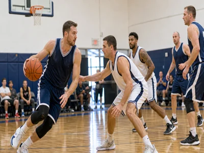 Adult amateur 5-a-side recreational basketball game