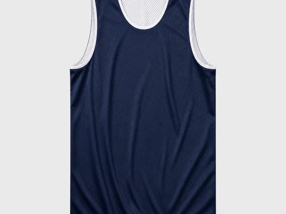 Reversible practice jersey inner face — navy body with white number 14, same player number by construction