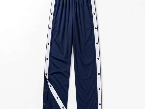 Tear-away basketball warm-up pants custom 22-snap YKK side closure