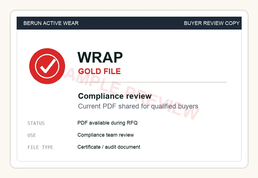 WRAP Gold certificate