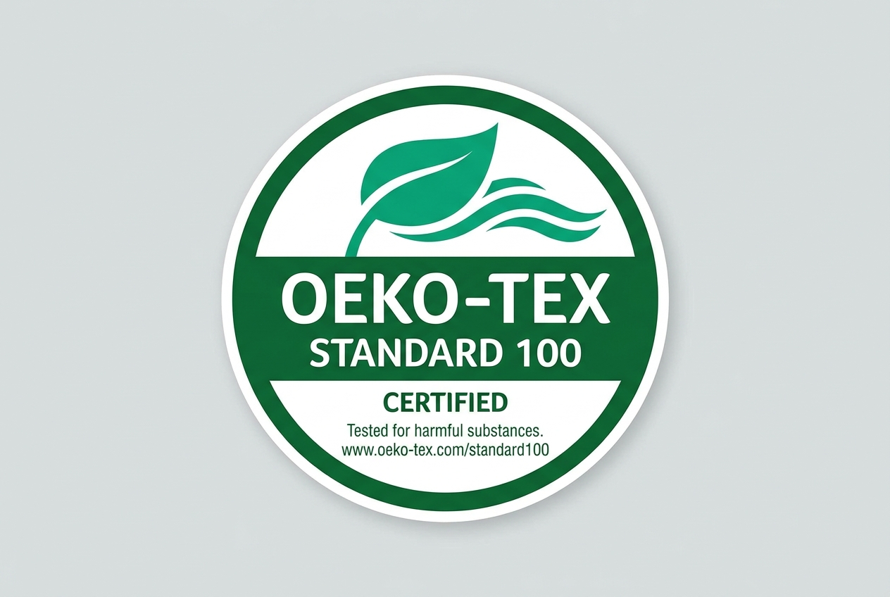 OEKO-TEX Standard 100 certification symbol for tested textile safety
