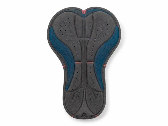 Chamois pad cross-section showing 3-density zones