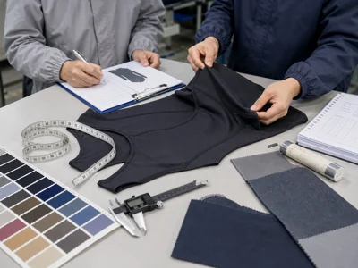 Approved sample with paper sign-off form and PO confirmation document