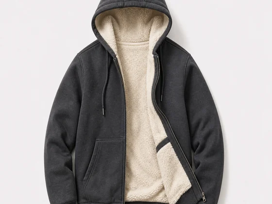 Men's sherpa-lined winter hoodie