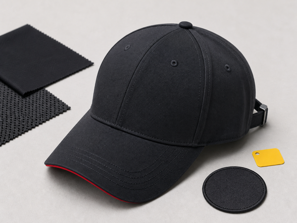 5-panel and 6-panel caps side by side