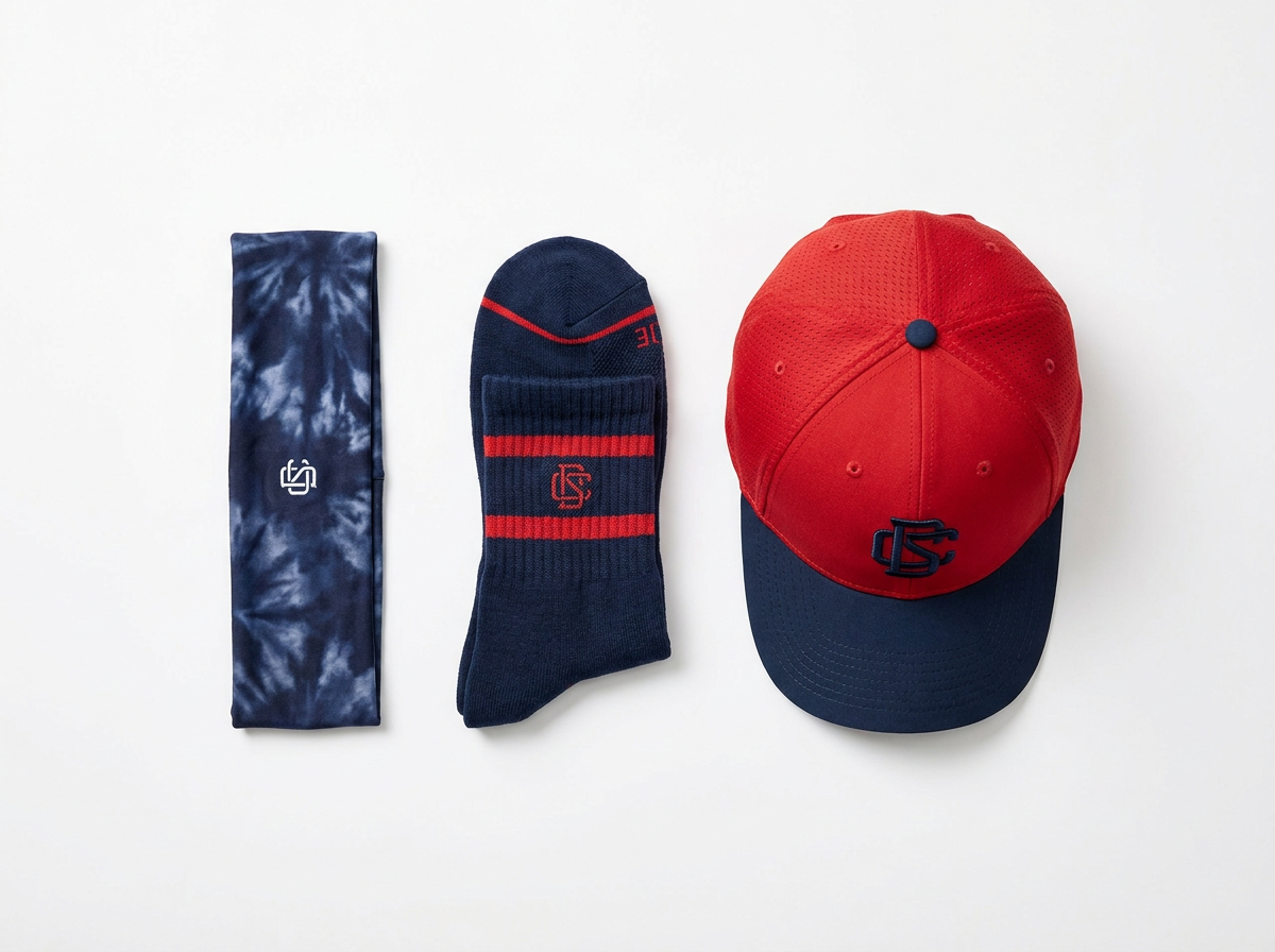 Activewear accessories: headbands, socks and caps