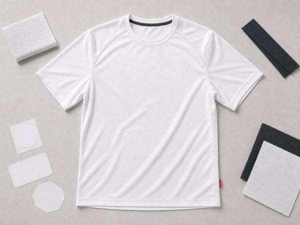 White crew-neck training T-shirt flat-lay