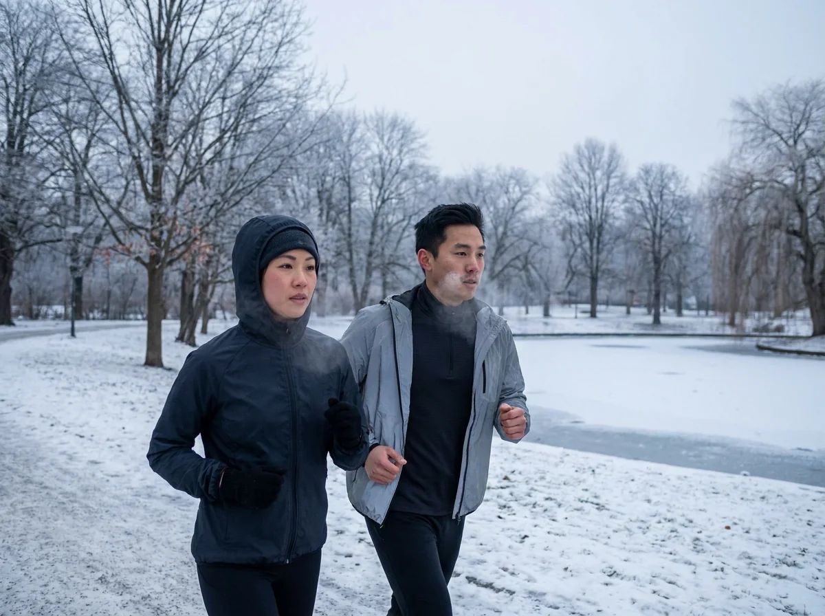 Winter Running apparel in use