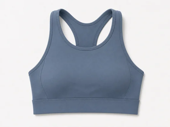 High-neck crop sports bra