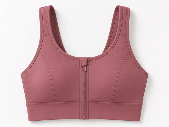 Zip-front high-impact sports bra