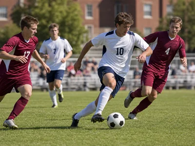 College intramural soccer match