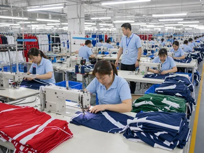 Soccer garment factory floor