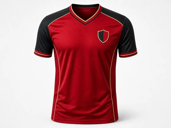 Custom soccer match jersey with sponsor placement