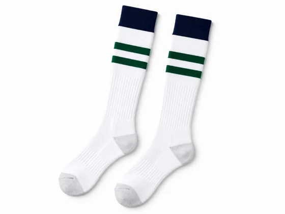 Knee-high soccer socks with shin-guard channel