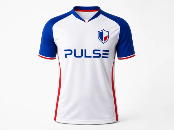 Soccer team jersey with sponsor logo