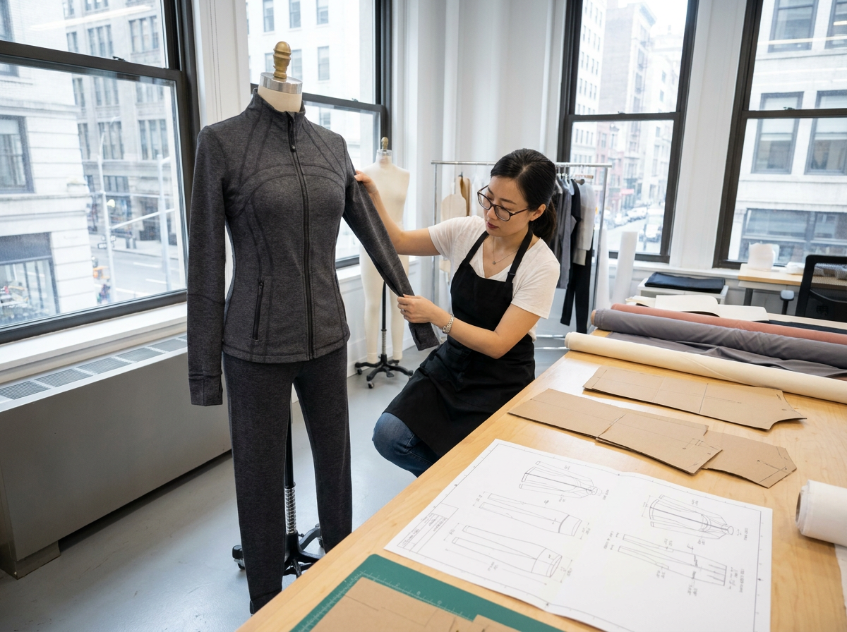 ODM design development with a pattern block and fitting sample on dress form