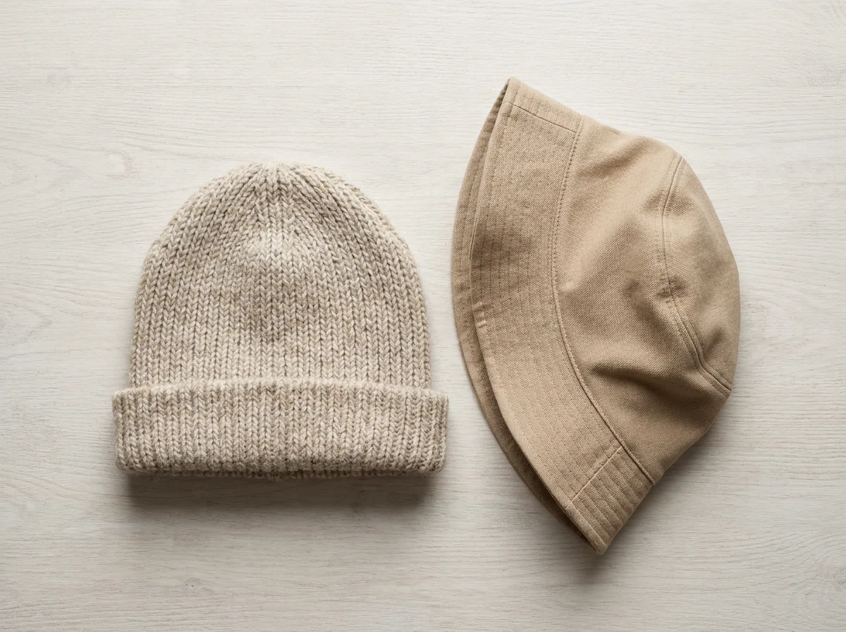 Knit beanie, bucket hat, and accessories streetwear