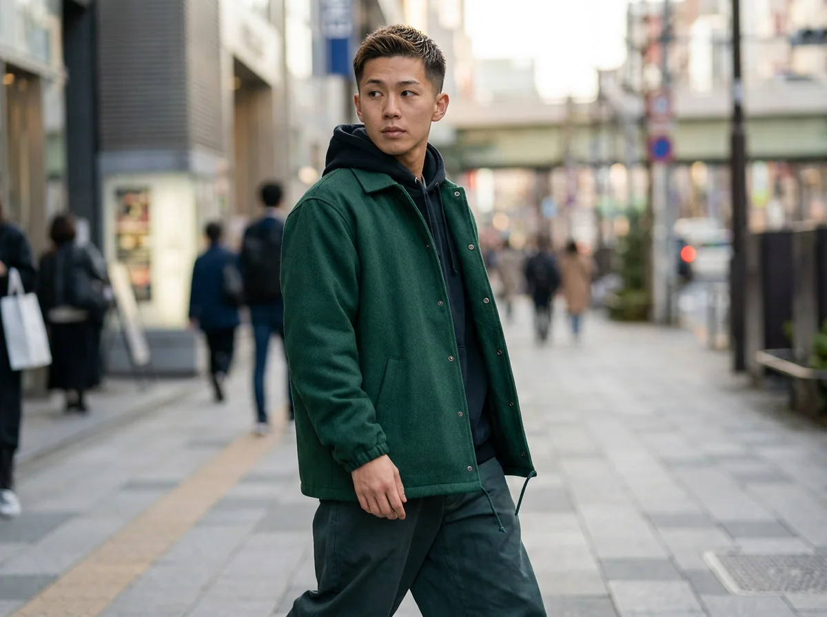 Coach jacket and woven outerwear streetwear
