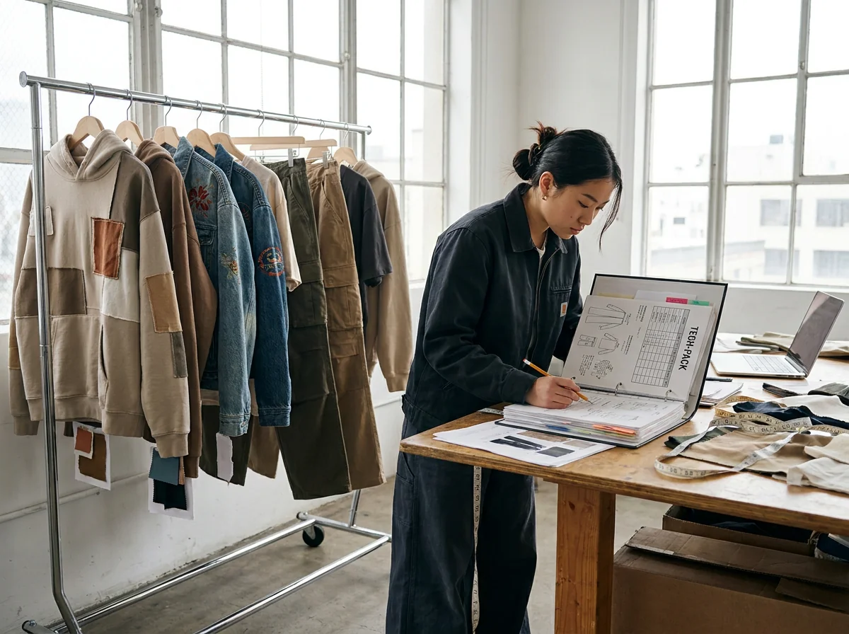 First drop streetwear founder at sample stage