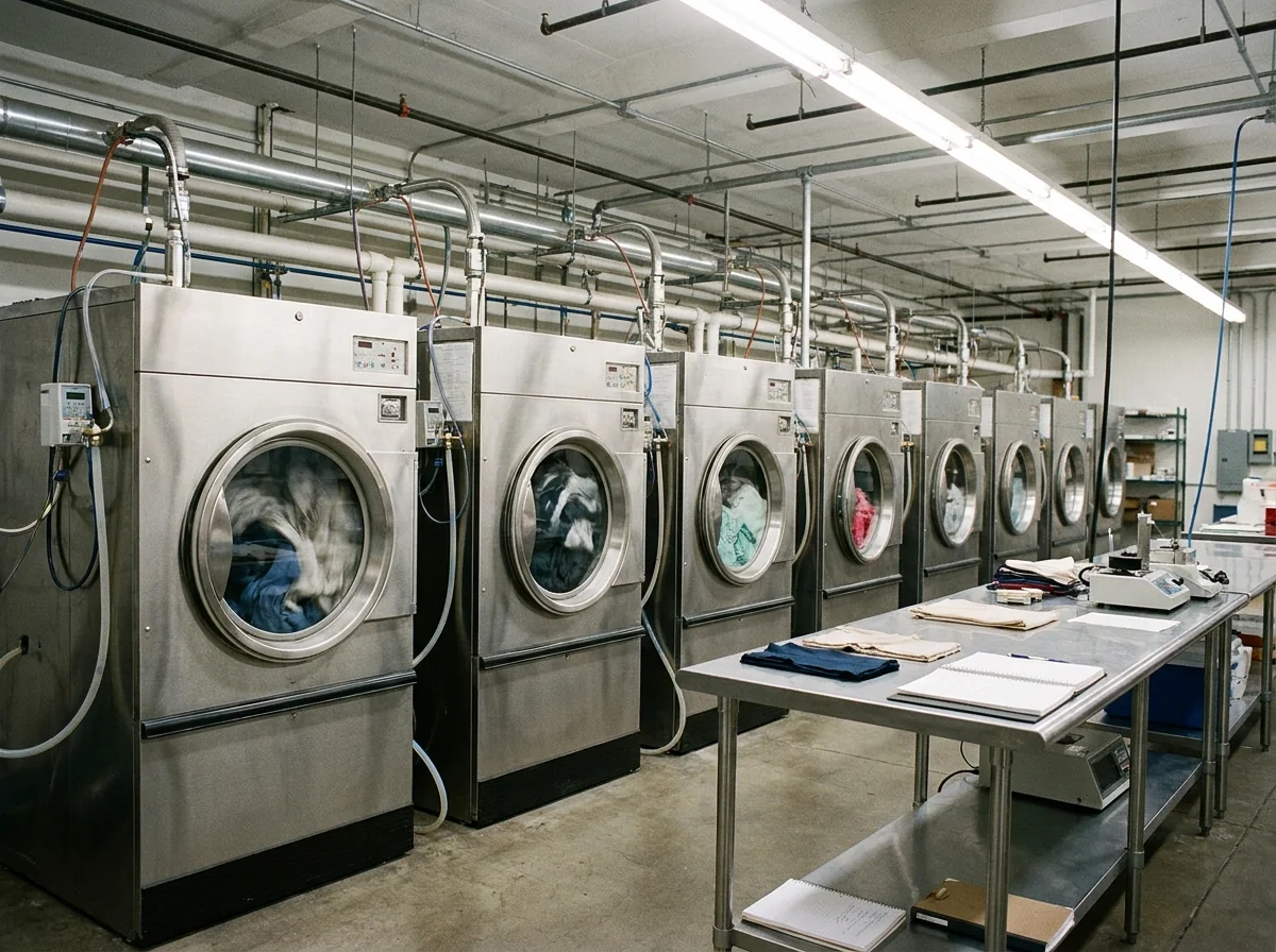 Industrial laundry test cycle